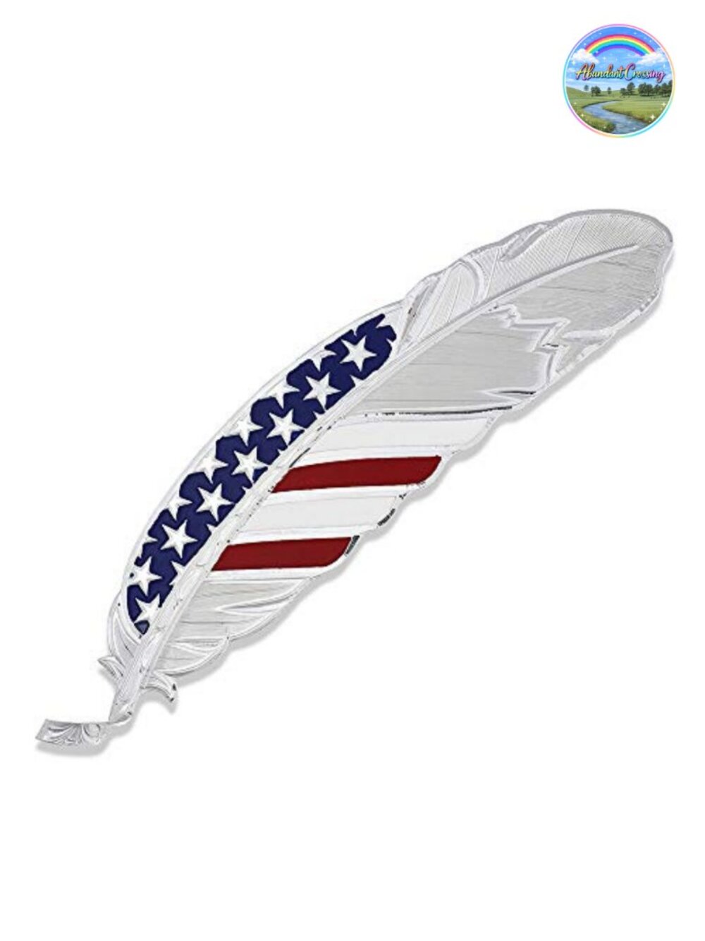 Silver Plated Cowboy Hat Feather Pin Brooch Western Accessory